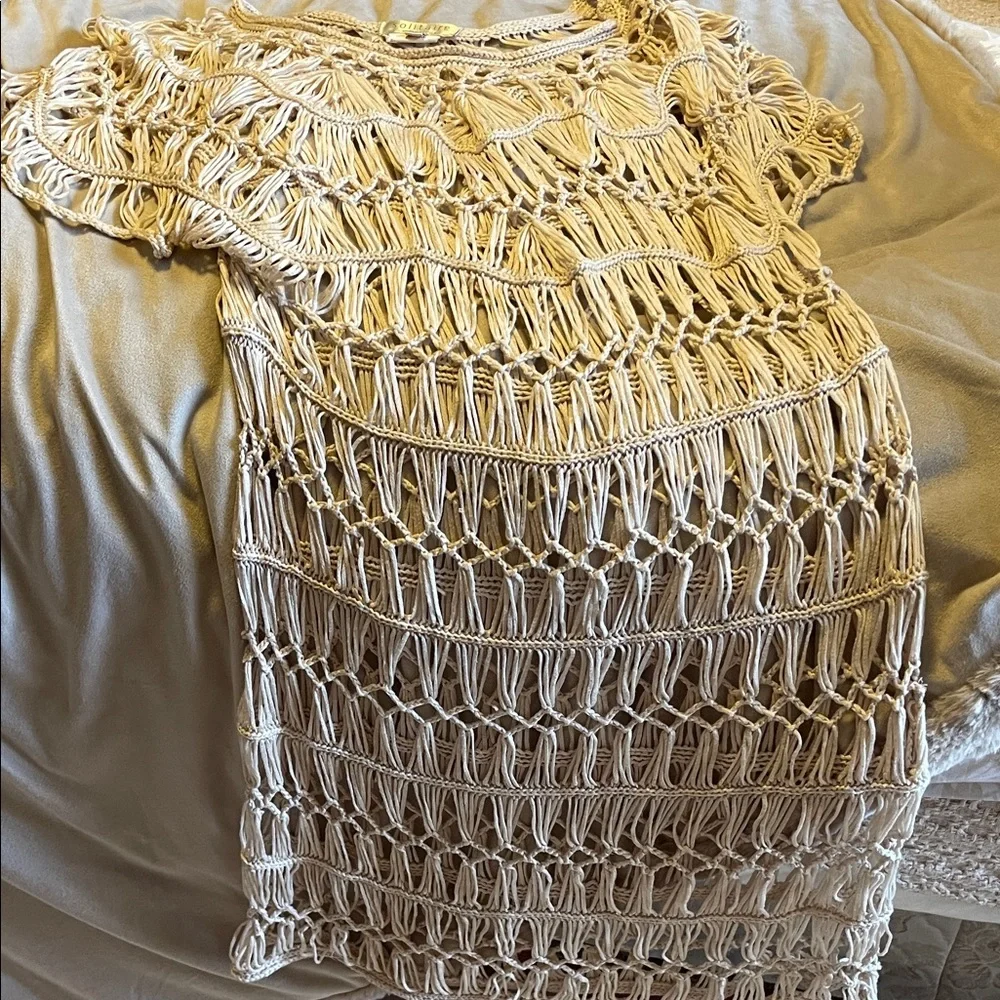 Solitaire Cream Knit Swim Coverup - Picture 2 of 2